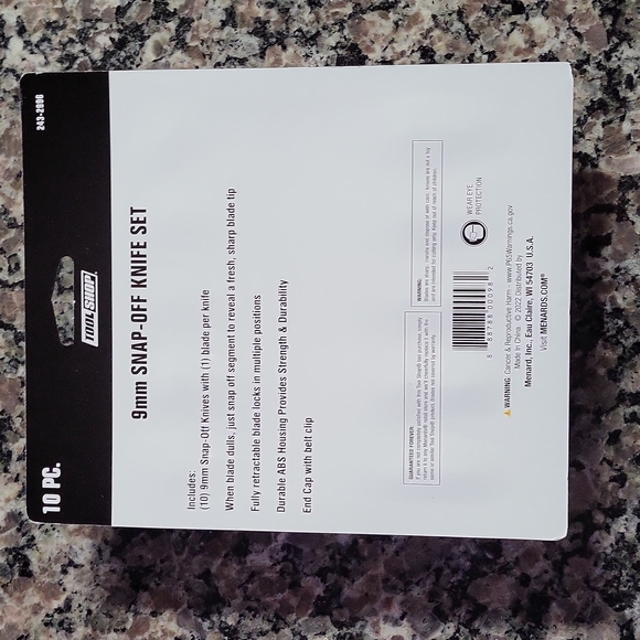 Tool Shop 10 piece 9 mm SNAP-OFF KNIFE SET new sealed retractable blade belt cli - Picture 2 of 3